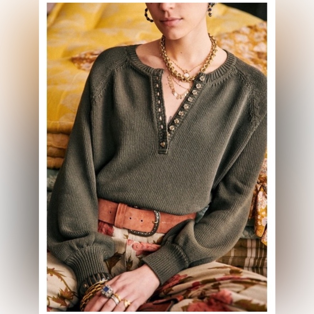 In Loom Elegant Button Detail Sweater sz M